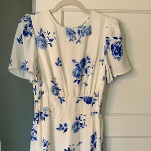 Baltic Born Eleanor Midi Dress | Cream + Blue Floral